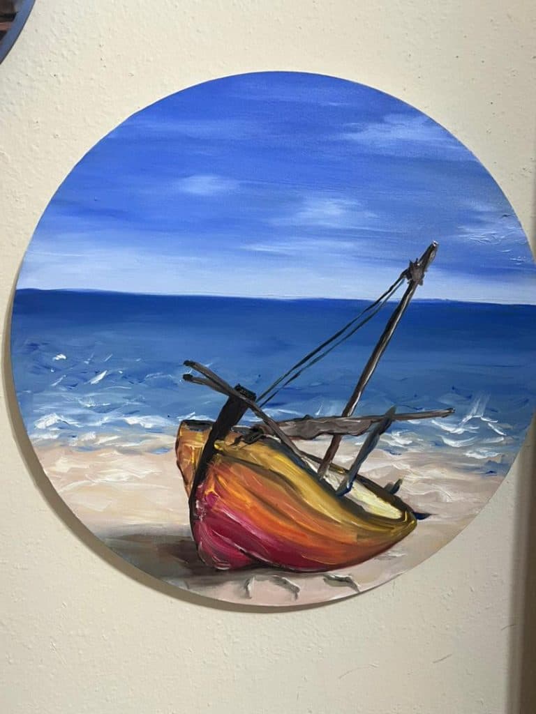 گالری نقاشی مداد رنگی در خیابان انقلاب تهران