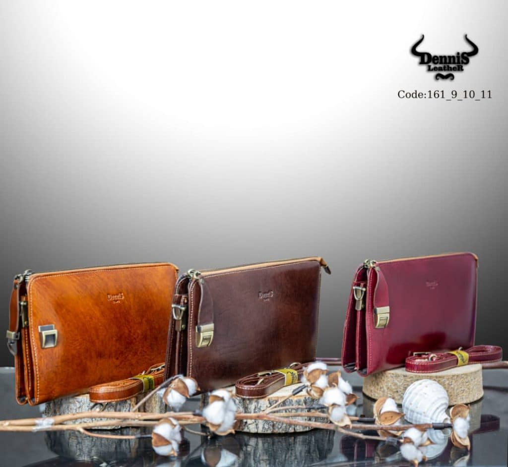 تولید و پخش ست چرمی کیف و کمربند Dennis در شیراز
