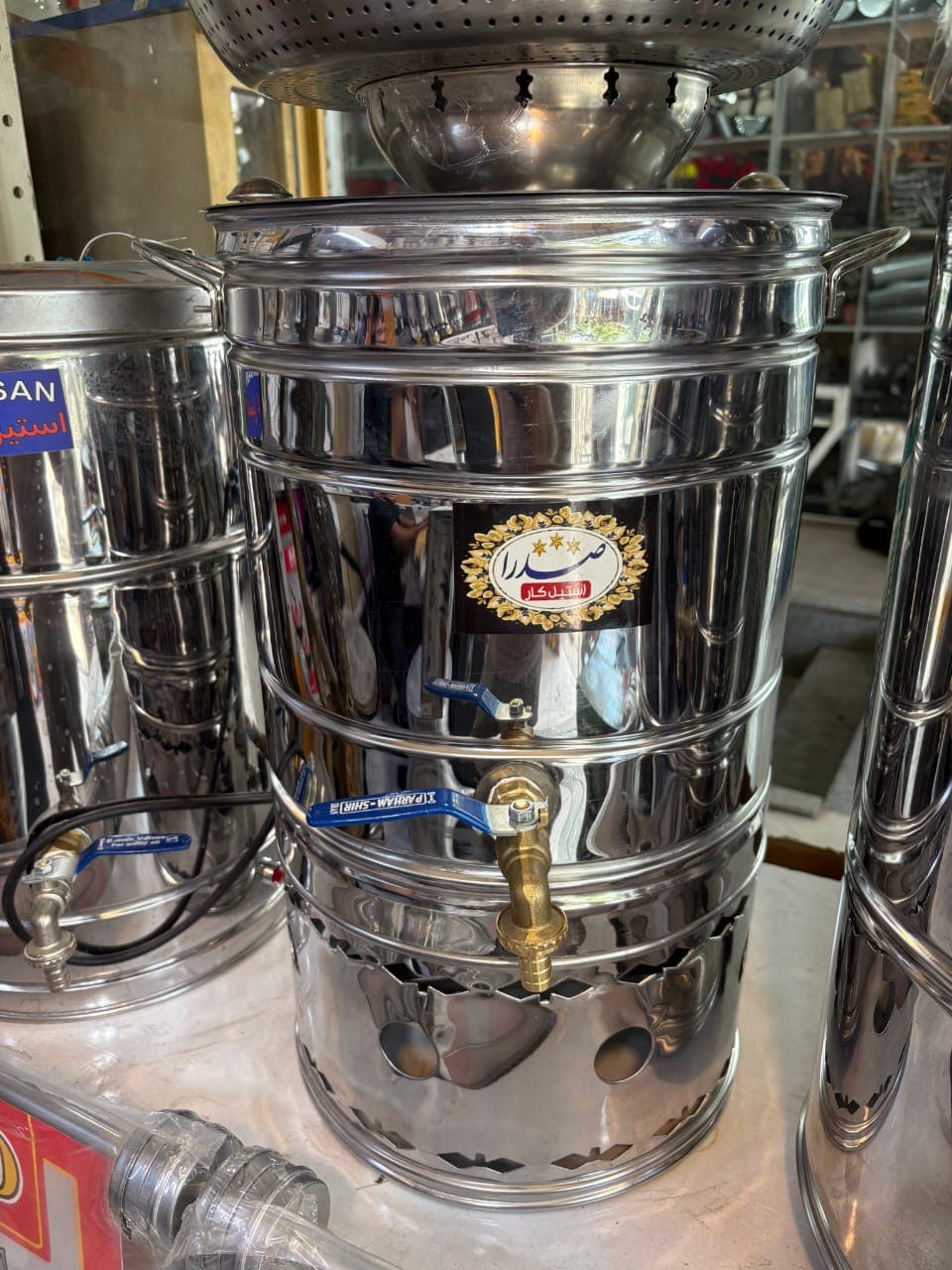 تولید و فروش سماور هیئتی بزرگ برقی صدرا استیل کار در رشت